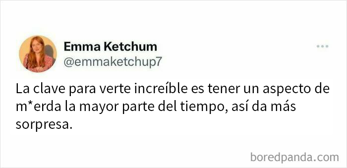 Meme de texto sobre consejos divertidos para verse increíble con un aspecto descuidado que resulta familiar y gracioso.