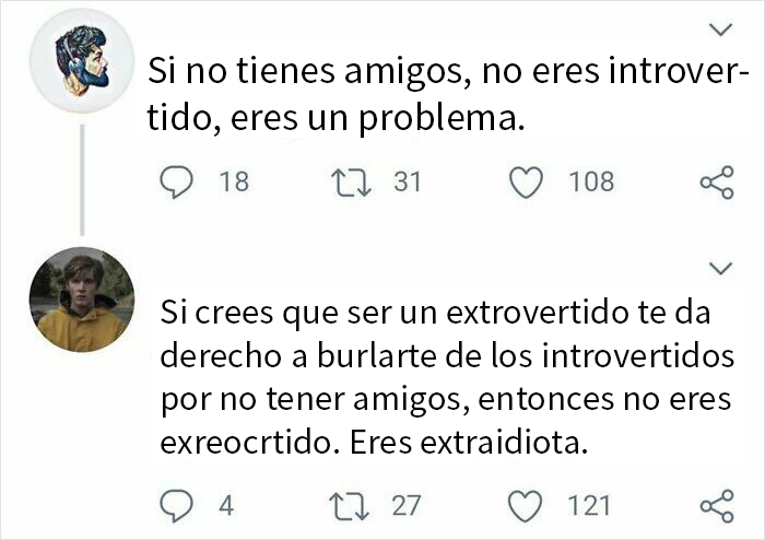 Conversación en redes con insultos ingeniosos que muestran insultos que no lo parecen por su genialidad.