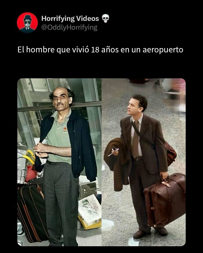 Hombre que vivió 18 años en aeropuerto, imágenes extrañamente aterradoras que generan inquietud y curiosidad en espectadores.