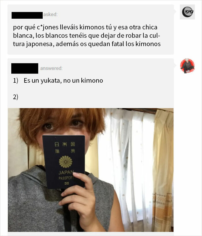 Persona mostrando pasaporte japonés respondiendo sobre el error de llamar kimono a un yukata, tema de personas que quedaron fatal.