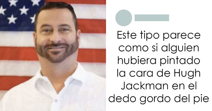 Hombre sonriente frente a bandera estadounidense con frase viral de personas fulminadas con palabras.