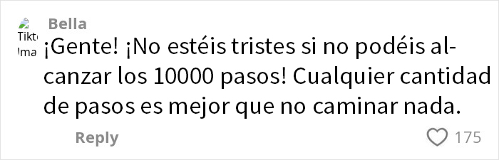 Comentario en redes sociales sobre la tendencia de caminar 30 minutos al estilo japonés y superar los 10.000 pasos.
