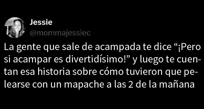 Memes divertidos sobre acampar, enfrentamientos con mapaches y situaciones cómicas durante la noche en campamentos.