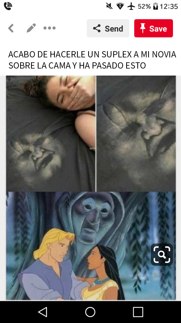 Suplemento inusual en cama que dejó una marca con forma de rostro, relacionado con capturas de pantalla inusuales para museo.