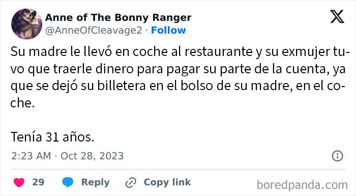Captura de pantalla de tweet sobre una cita que no salió bien, compartida en internet con la palabra clave citas.