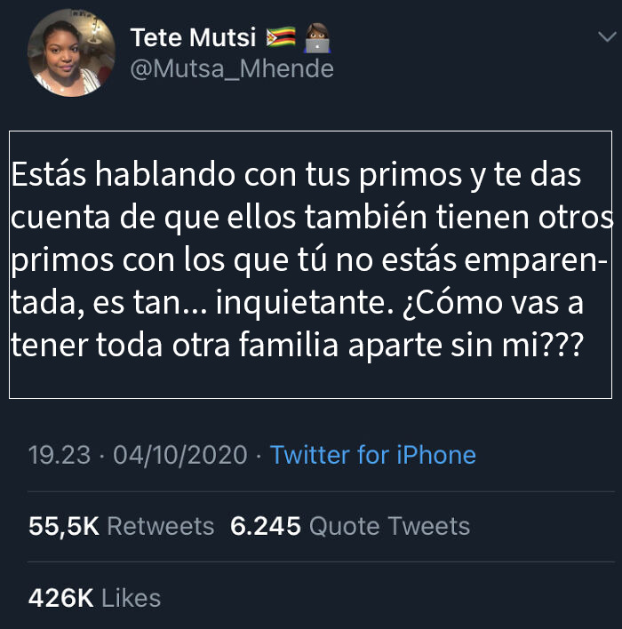 Tuit de frases originales sobre familia y primos con reflexiones que nadie había pensado antes expresadas en redes sociales.