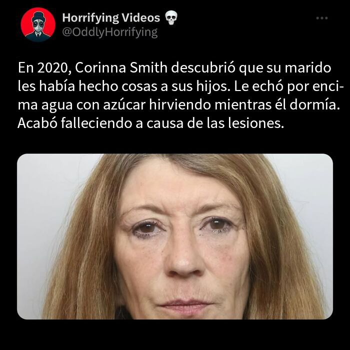 Mujer con expresión seria y cabello largo rubio, imagen relacionada con historias extrañamente terroríficas y terrorífico sucesos reales.