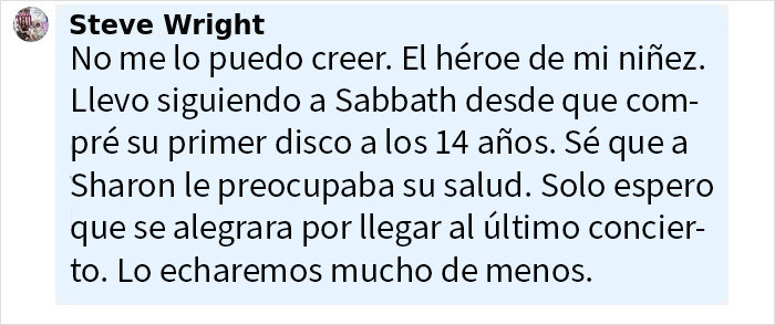 Comentario emotivo sobre el fallecimiento de Ozzy Osbourne compartido por un miembro de Black Sabbath.