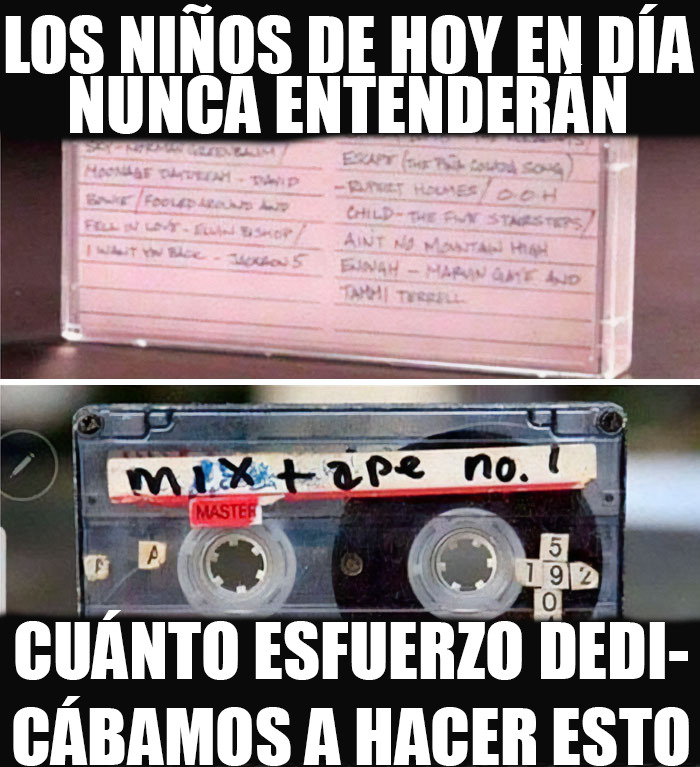 Cassette mixtape vintage de los años 80, mostrando una parte de nuestras vidas que ya no existen en la actualidad.