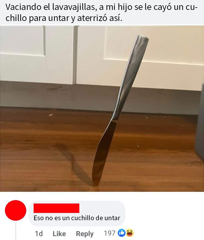 Cuchillo clavado en el suelo, imagen de personas que se lo pensarán antes de corregir a alguien.