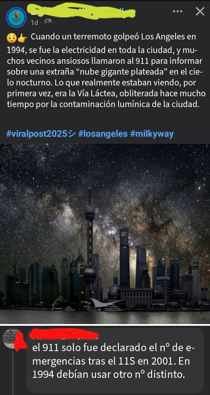 Personas sorprendidas corrigiendo datos erróneos sobre eventos históricos y fenómenos naturales con prueba visual.