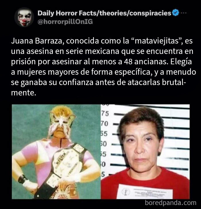 Juana Barraza, la asesina en serie mexicana, en fotos mostrando datos terroríficos y relatos escalofriantes.