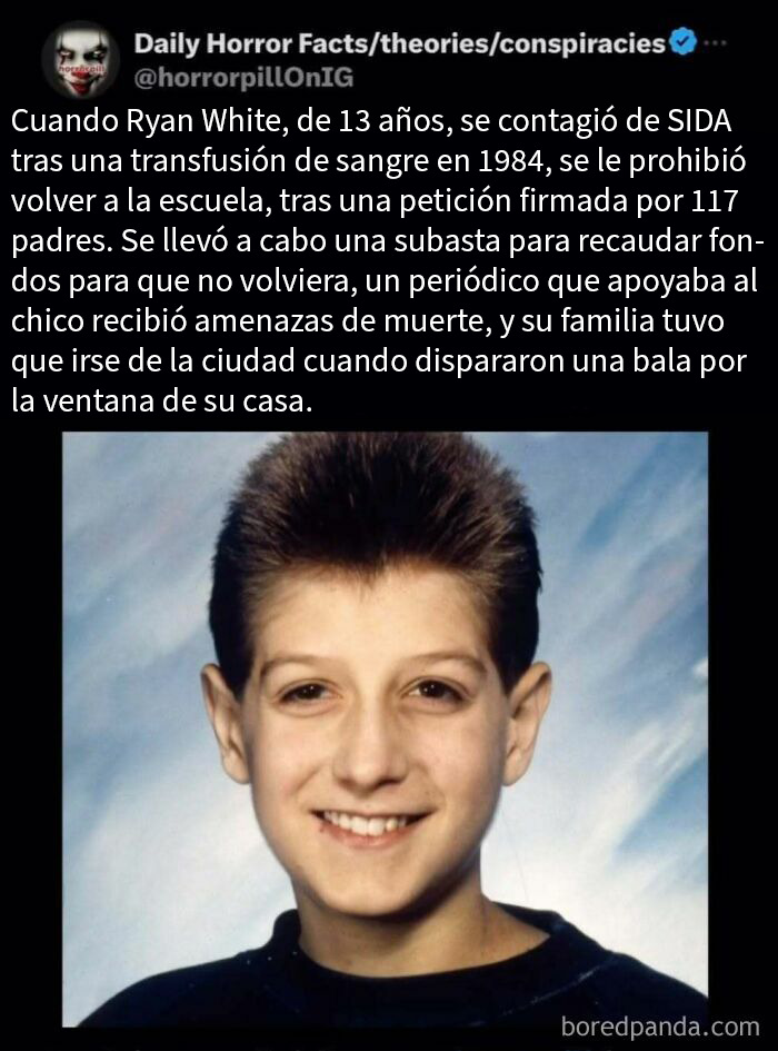Retrato de un niño con SIDA en historia terrorífica real basada en datos y sucesos que no deberías leer antes de dormir.
