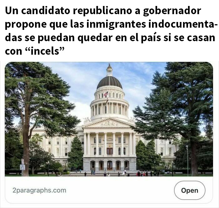 Edificio gubernamental con árboles y texto sobre titulares que podrían pasar por sátira pero son ciertos.
