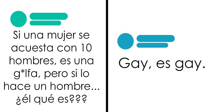 Respuesta brutal sobre doble moral en relaciones, destacando opiniones polu00e9micas y directas en conversaciu00f3n en redes sociales.