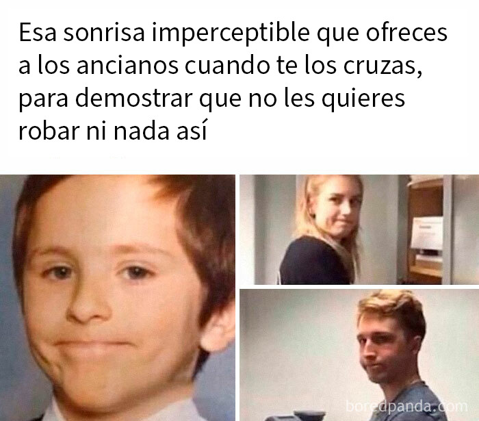 Niños y adultos con sonrisas tímidas mostrando el sentido del humor único en memes británicos divertidos.