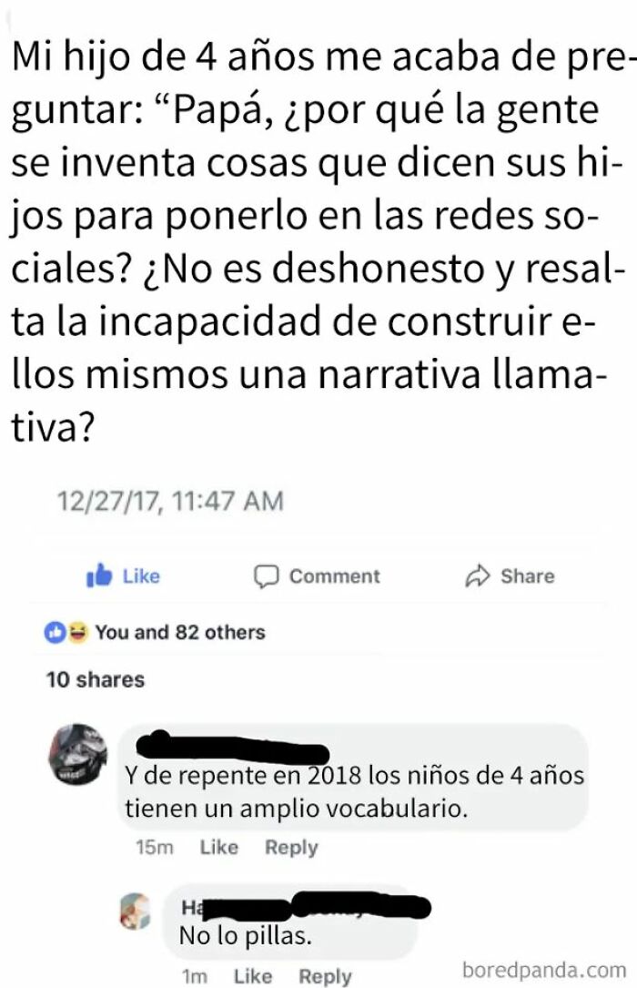 Persona que no pilló la broma en redes sociales y quedó como tonto por comentario literal de su hijo de 4 años.