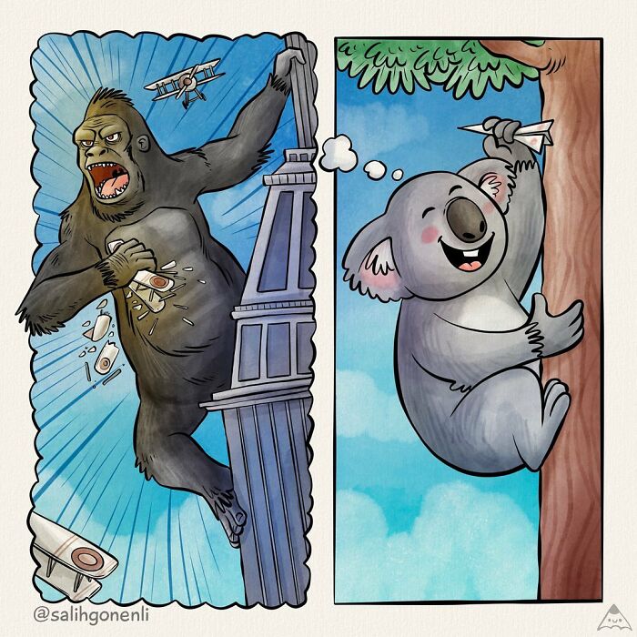 Cómic de animales con ardilla demostrando amor a una flor en 50 animal comics que nuestros lectores amaron.