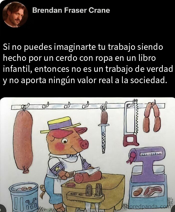 Ilustración de un cerdo vestido trabajando como carnicero, acompañada de frase impactante y frases que dejaron a todos sin palabras. Ilustración de un cerdo vestido trabajando como carnicero, acompañada de frase impactante y frases que dejaron a todos sin palabras.