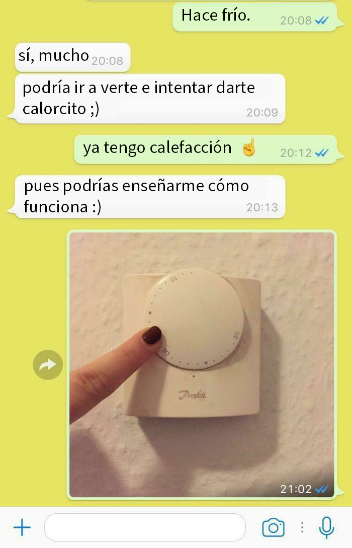 Conversación con respuesta ingeniosa y foto de termostato, ejemplo de mujeres que hacen arrepentir a hombres con réplicas contundentes. Conversación con respuesta ingeniosa y foto de termostato, ejemplo de mujeres que hacen arrepentir a hombres con réplicas contundentes.