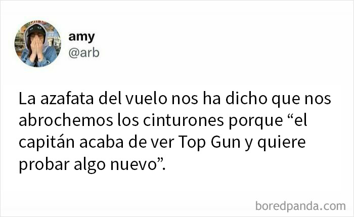 Captura divertida y honesta de una publicación en X mostrando un chiste sobre un vuelo de Southwest y Top Gun.