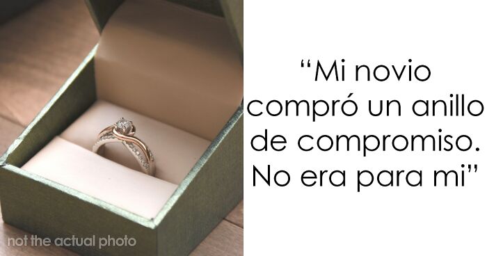 Anillo de compromiso en caja con frase sobre telu00e9fonos que ayudaron a descubrir verdades ocultas en una relaciu00f3n.