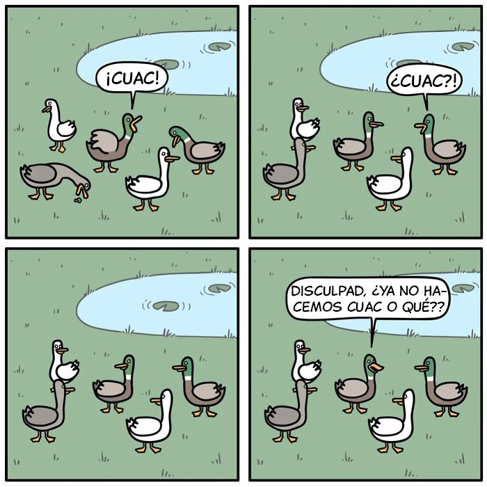 Cómic divertido con humor negro, mostrando un pez en pecera hablando sobre el multiverso y su experiencia.