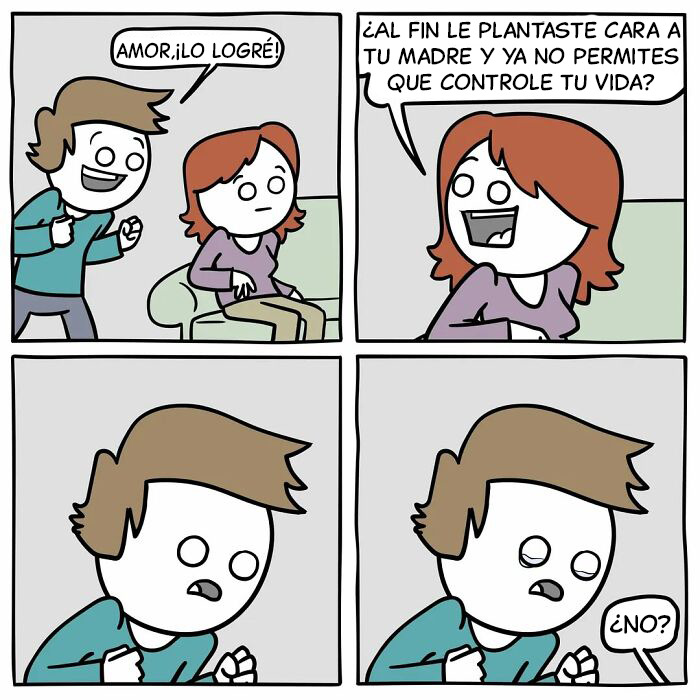 Niña pelirroja con muñeca de humor negro interactuando en cómic divertido que muestra humor oscuro.