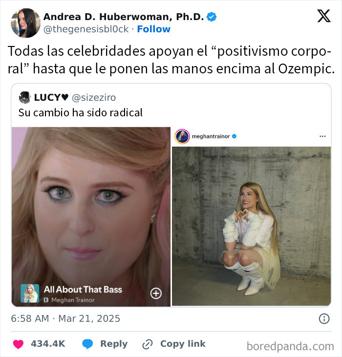 Intentos fallidos mostrando un ejemplo de transformación y humor en redes sociales con famosos y frases virales.