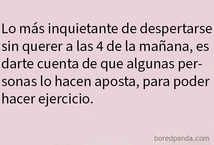 Memes divertidos en inglés sobre despertar a las 4 am y cómo algunas personas lo hacen a propósito para hacer ejercicio.