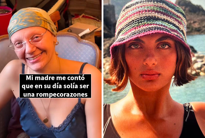 Padres sorprendiendo a sus hijos con fotos antiguas, mostrando juventudes llenas de estilo y personalidad única.