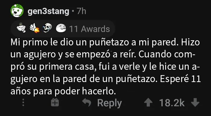 Ejemplo de venganza pequeña y satisfactoria en redes sociales, mostrando revancha tras 11 años de espera.