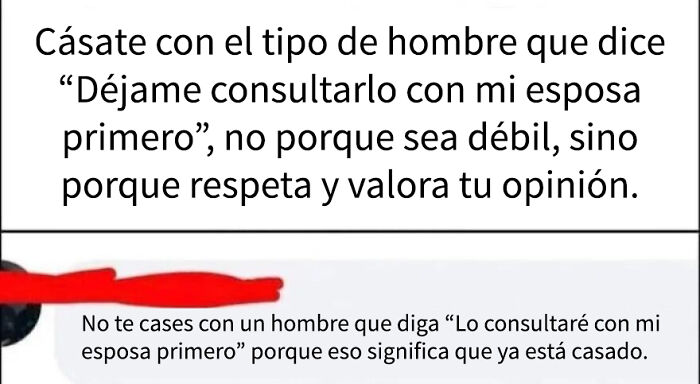 Texto divertido con errores lógicos que merecen un voto enojado, mostrando ideas contradictorias sobre el matrimonio.