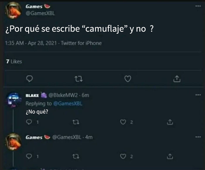 Captura de pantalla de una conversación en Twitter con posts tan estúpidos que merecen un voto enojado divertido.