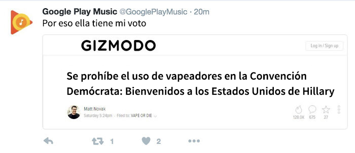 Error de empresa en redes sociales con tuit polémico sobre prohibición de vapeo en convención democrática.