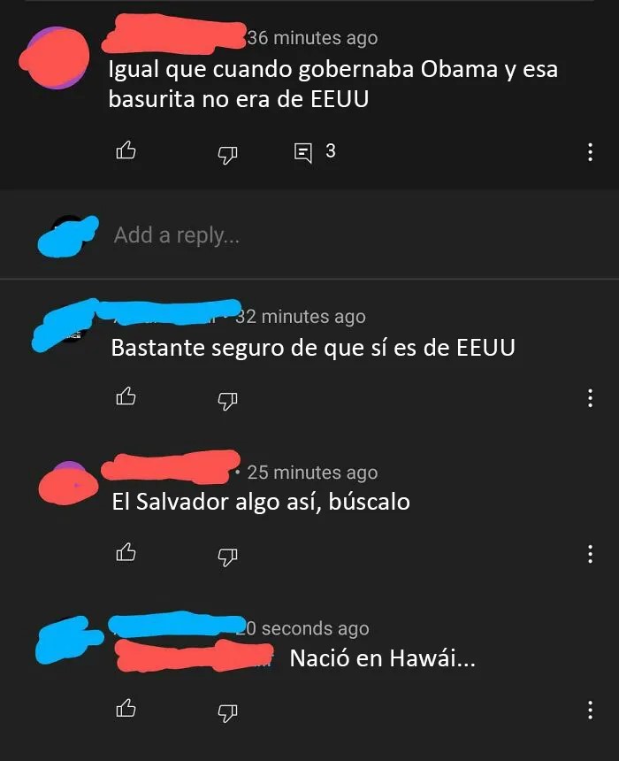 Capturas de pantalla de publicaciones en línea mostrando discusiones confusas sobre la ciudadanía y la Constitución de EE.UU.