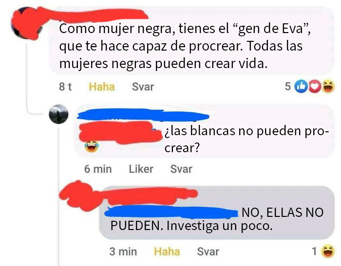 Captura de pantalla de publicación en línea mostrando comentarios que reflejan estupidez y confusión entre usuarios.