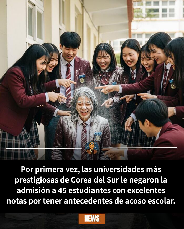 Estudiantes de secundaria burlándose de un compañero con polvo blanco, relacionado con historias sobre bebidas energéticas.
