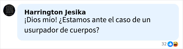 Comentario de usuario cuestionando un posible caso de usurpador de cuerpos, generando reacciones variadas en redes sociales. Comentario de usuario cuestionando un posible caso de usurpador de cuerpos, generando reacciones variadas en redes sociales.