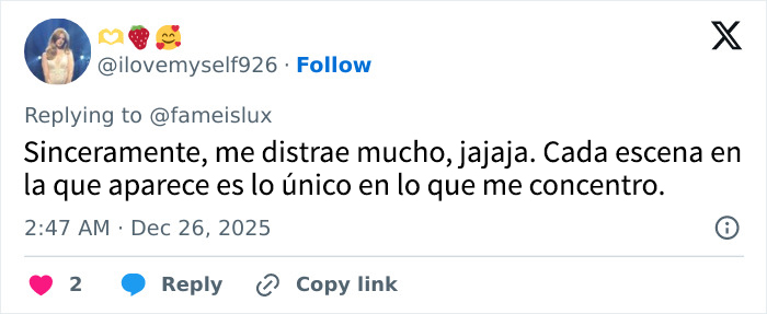 Captura de pantalla de un tuit donde un fan comenta sobre Millie Bobby Brown y su impacto en Stranger Things.