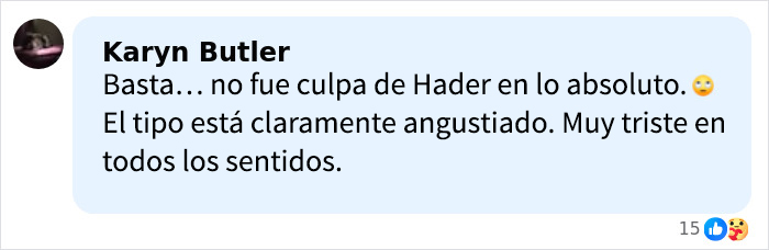 Comentario en redes sobre enfrentamiento entre hijo de Rob Reiner y Bill Hader antes de la tragedia, con expresión de tristeza y angustia.