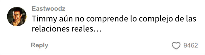 Comentario en redes sociales donde se menciona a Emma Thompson corrigiendo a Timothée Chalamet, generando apoyo.