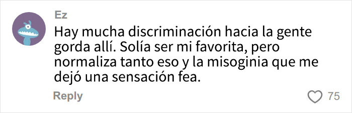 Comentario en redes criticando la discriminación y misoginia, destacando corrección y apoyo a Emma Thompson.