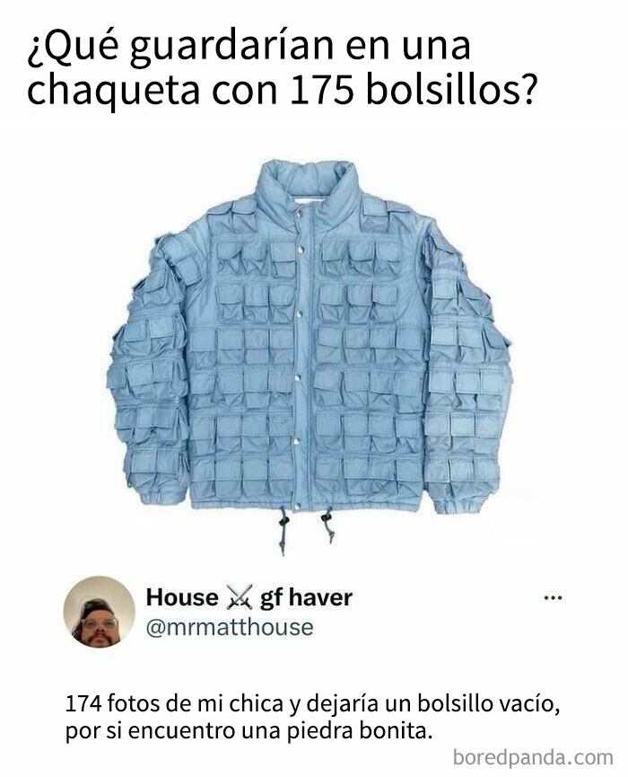 Chaqueta con 175 bolsillos y memes reconfortantes para mejorar tu día difícil con humor y ternura.