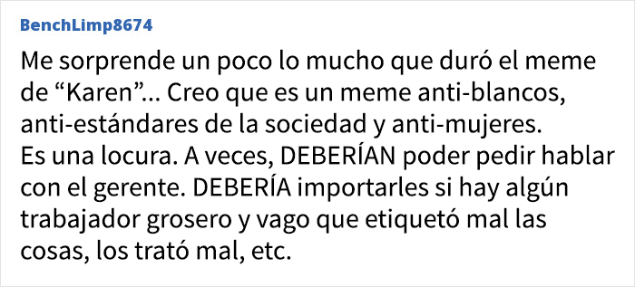 Comentario en foro sobre memes de Karen y nuevas etiquetas para mujeres millennial groseras según generación Z. Comentario en foro sobre memes de Karen y nuevas etiquetas para mujeres millennial groseras según generación Z.