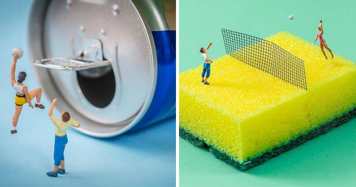 Utilizo objetos cotidianos para recrear mundos en miniatura muy peculiares (30 fotos)