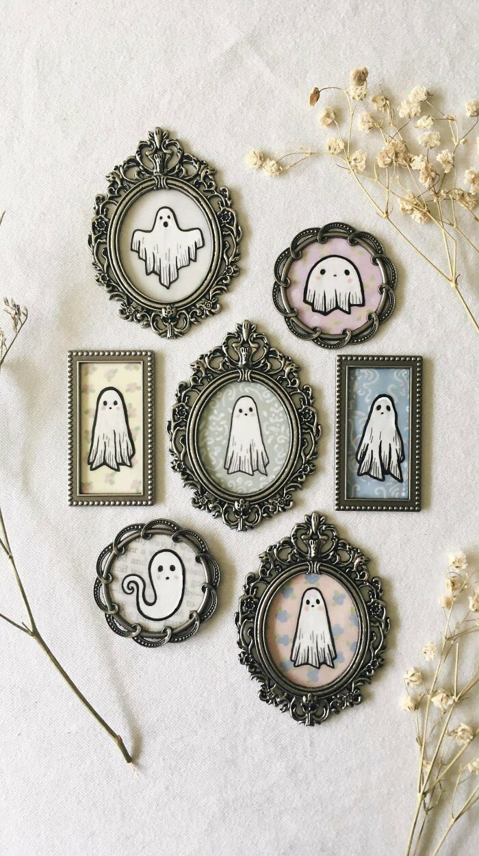 ¡Se me ocurrió que les gustaría ver mis ilustraciones de fantasmas!