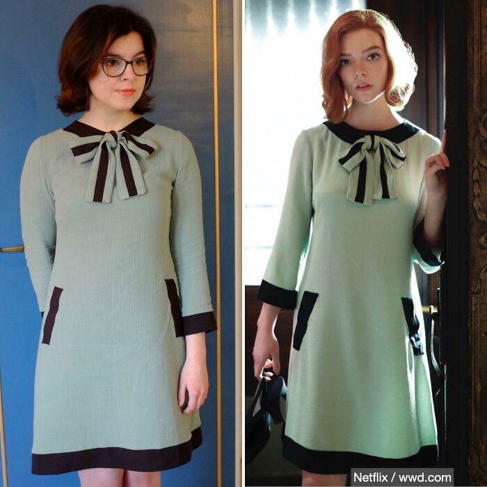 Recreé el vestido verde menta de Beth Harmon de Gambito de dama
