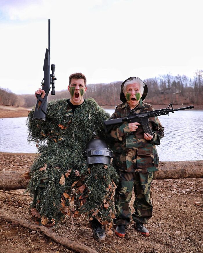 95-Year-Old Grandma And Her Grandson Prove Fun Doesn't Have An Age Limit With Hilarious Costumes (22 New Pics)