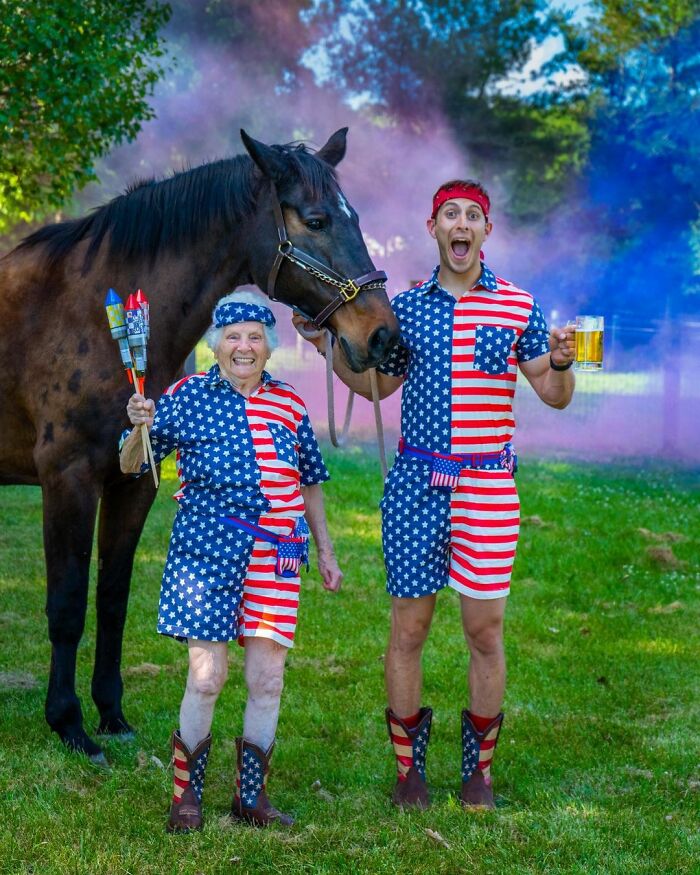 95-Year-Old Grandma And Her Grandson Prove Fun Doesn't Have An Age Limit With Hilarious Costumes (22 New Pics)
